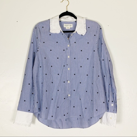 KATE SPADE ♠️ NWT Star Ruffle Shirt Size L - Picture 2 of 5